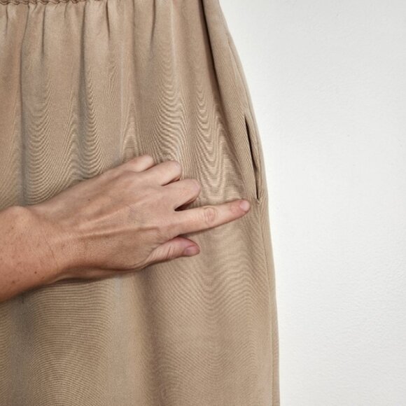 Vintage Pull On Neutral Tan Pencil Skirt Size - Picture 5 of 12